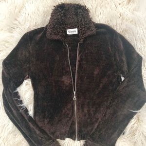 525 Chenille zipper cardigan